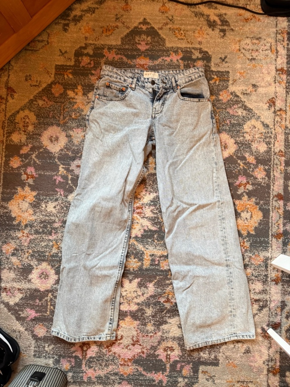 Motel Rocks Light Blue Wide-Leg Jeans